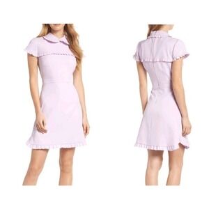 Gal Meets Glam Emma Lavender Fit Flare Mini Dress Ruffle Trim Sz 4 NWT Coquette